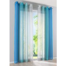 Gardinenbox Modena 10000183 - Confezione Da 2 Tende Verticali Con Stampa Sfumata Di Colore Trasparente, Con Occhielli E Fermatenda, 175 X 140 Cm (
