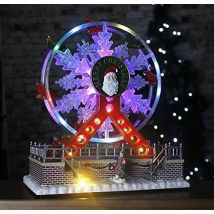 Marco Paul - Christmas Musical Ornament Festive Rotating Moving Pre Lit Xmas Decor Festive Decorative Centerpiece Gift Figurine