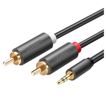 Cavo Ugreen Av102 Con 2 Connettori Rca (cinch) Da 3,5 Mm, 1 M (nero)