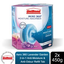 Unibond - Aero 360 Moisture Absorber Aromatherapy Lavender Refills Pack Of 2