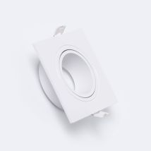 Efectoled - Aro Downlight Cuadrado Basculante Para Bombilla Led Gu10 / Gu5.3 Corte Ø 75 Mm Blanco