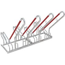 Aparcamiento de bicicletas de acero galvanizado – Estacionamiento para 4 bicicletas – 845 mm altura – 1400 mm ancho – 390 mm profundidad