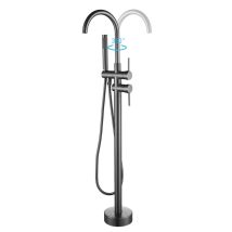 Esip - Freestanding Bath Grifería, 2 Modos Grifos Bañera De Pie Con Ducha De Mano Giratorio De 360° Bañera De Baño Grifo De Piso Moderno Y Sencillo 