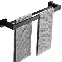 Asciugamano Nero Opaco Doppia Barra Porta Asciugamani Supporto A Parete In Acciaio Inossidabile 2 Barre Scaffale Per Bagno Accessori Per Bagno (