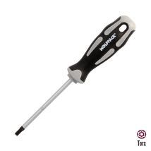 Manipulationssicherer Torx-schraubendreher, S2-stahl-bi-material-tpr-griff. Maße T27 X Ø 6,0 X 100 Mm.