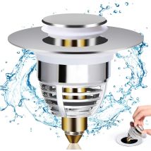 Swyeoot - Universal Sink Drain, Pop Up Sink Plug With 2 Seals For Bathtub, Kitchen, Wash Basin (drain Hole 32-42mm), Plug Sink