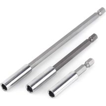 Lot De 3 Rallonges Magnétiques Pour Embouts De Vissage De 6,35 Mm (1/4") Pour Perceuse Électrique
