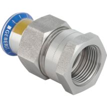 Geberit Mapress Acero Inoxidable Racor De Transición Con Rosca Hembra, Tuerca Racor De Acero Crni (gas), Dn 40, Dø 42 Mm, 34408