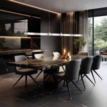 Esto - Hängeleuchte Glas Modern Pendelleuchte Küchenlampe Esszimmerlampe Chrom, Teilsatiniert, 5x 3w 240lm Neutralweiß, Lxbxh 100x3,5x120 Cm
