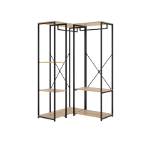 Vestidor De Rincón Selena Acabado Natural-negro, 90cm(ancho) 100.4cm(fondo) 167cm(alto).