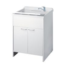 Negrari - Mueble Y Lavadero De Pvc Color Blanco 60x60 Cm Mod. Garden