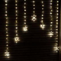 1.2m Battery Operated Snowflake Curtain Christmas Lights With 147 Warm White Leds