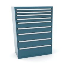 Amoire Industrielle À 13 Tiroirs - 100 Kg Par Tiroir Avec Hauteur De 100 Mm - Ouverture À 100% - 1020 X 707 X 1400 Mm Heco He119419bl