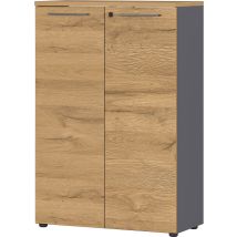 Armoire Basse De Bureau Contemporaine Chêne/graphite Louisiane