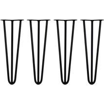 Legs - Set Di 4 Gambe Per Mobili Gamba Per Tavolo In Acciaio Gambe A Forcina Include Viti E Piedini Protezione Gratuiti (31-71cm) - 40.6cm - 3 Rebbi -