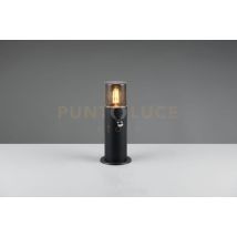 Hoosic Palo Da Esterno Antracite Con Diffusori Fume' E Sensore Di Movimento Ip44 H. 30cm 1 Luce Attacco E27
