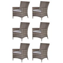 Garden Impressions - 6er-set Diningsessel 'costa', Hellbraun