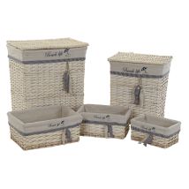 Juego De Cestas - Dkd Home Decor - Multicolor - Poliéster - 35 X 47 X 56 Cm - Montaje Fácil