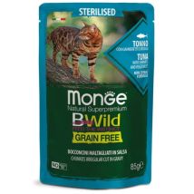 Atún Esterilizado Monge Bwild Cat Con Gambas Y Verduras En Salsa 85 G