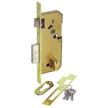 Cerradura embutir 5255 HL – Cilindro 5000 N 60 mm – Acabado hierro latonado – Distancia entre ejes 85 mm