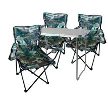 Mojawo - 4-teiliges Campingmöbel Set Camouflage-mmc330870+3xmpo2469