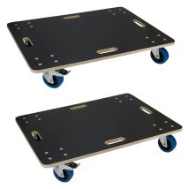 Ecd Germany Lot De 2 Chariots À Roulettes Avec 2 À Frein, 60x80cm, Jusqu'à 800 Kg, Plaque De Sérigraphie, Roues En Caoutchouc Pivotantes, Transport De