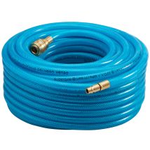 10m/15m/20m/30m Compressed Air Hose Fabric Reinforced Pvc 15 Bar 1/4' Quick Coupler Connection Compressor Line For Pneumatic Tools Blue 30 Meter (de) 