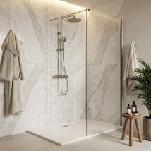 Receveur De Douche À Encastrer Céramique 120x90 Cm – Écoulement Latéral – Traitement Antidérapant Ultragrip Glaze – Surface Facile À Nettoyer – 
