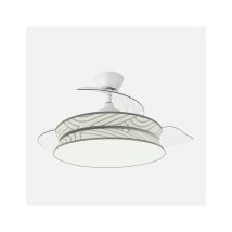Ventilador Decor 72w Blanco/blanco Plata 108d 3asp 7200lm 300040006000k Remoto+memo+temp