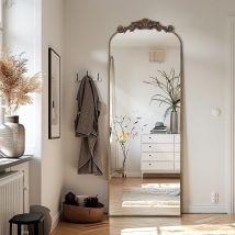 Lunamirror - Filigraner Standspiegel 162 X 52 Cm, Ganzkörperspiegel Mit Vintage Ornamenten, Retro Wandspiegel Für Wohnzimmer, Schlafzimmer, Flur & 