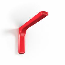 Confezione 2 Staffe Di Supporto In Acciaio Zinco Cromato Con Copertura Plastificata Per Fissaggio Mensole A Parete - 24 Cm Red