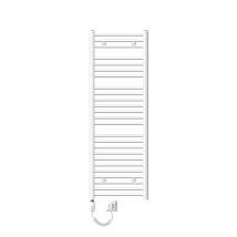 Scaldasalviette Elettrico Sahara 500x1500 Mm Bianco Connessione Laterale Curva E Asta Di Riscaldamento 900w Con Termostato E Display Digitale, 