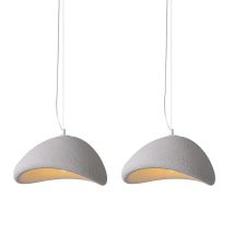 2x Lámpara De Techo De Interior Personalizada Y Creativa 50cm Lámpara Colgante Retro E27, Lampara Techo Moderna Gris