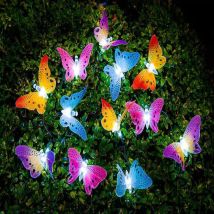 Luci Solari A Led Multicolori Con Farfalle, Impermeabili, Illuminazione Per Esterni, Per Giardino, Patio O Prato, 20 Led