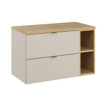 Mueble Bajo Lavabo 80cm 2 Compartimientos Azel Cachemira Y Madera