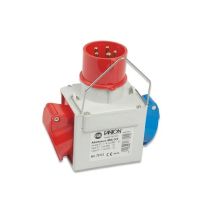 Fanton – Doppelter Industrieadapter 73112 – 3P+N+E Stecker 16A 380-415V – 2P+E Steckdose 16A 200-250V – IP44