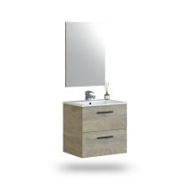 Mueble De Baño Con Espejo Sense 2 Cajones 60 Roble Alaska (ancho) X 57cm (alto)
