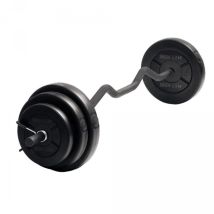 Verstellbares Curlstangen-Set 23 kg – 5 kg Langhantelstange – 2x 1,25 kg, 2x 2,5 kg, 2x 5 kg Hantelscheiben – Ergonomisches Design – Iron Gym