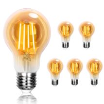 Bombilla Edison Vintage E27 De 8 W, Blanco Cálido 2200 K, Luz Decorativa A60, Ideal Para El Hogar, Bar, Cafetería Y Restaurante, No Regulable, Paquete