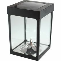 Mini Portacandele Solare Da Tavolo - Pareti In Vetro - Nero