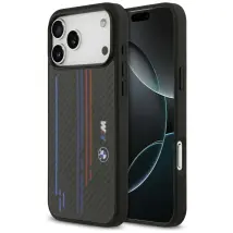 Bmw M Kevlar-linien & Logo Magsafe Hülle Für Iphone 17 Pro Max – Schwarz