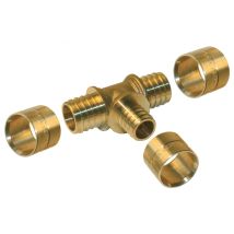 Raccordo A T In Ottone Con Scorrevole In Ottone D.16 Per Tubo Acciaio Quick Plomberie