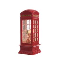 Kaemingk – Water Snowstorm Phone Box – 27cm – Warm White LED – Indoor/Outdoor Christmas Decoration