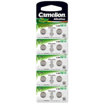 Pilas de botón alcalinas AG13/LR44/357 – 10 unidades – Camelion