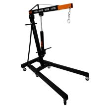 T-Mech – Hydraulic Engine Crane – 1 Tonne Capacity – Maximum Height 204cm – Powder Coated Steel – Foldable Legs – Black & Orange