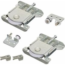 Ontway - Set Of 2 Sliding Door Parts For Wardrobe Wheels Runners Guides Ball Bearings Sliding Parts Nylon Wardrobe Door Roller Set For Cupboard 