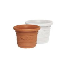 Vase Rond En Résine Blanche Prestige Impruneta Ø 40 H 30 Cm