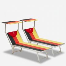 2 Transats Professionnels Bains De Soleil En Aluminium Santorini Europe - Allemagne