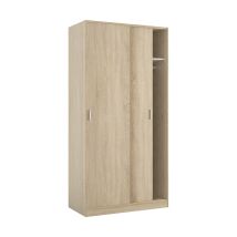 Kleiderschrank 100x50x200h Cm Mit 2 Schiebetüren Und 1 Einlegeboden Kanadische Eiche – Pino