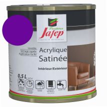 Pittura acrilica satinata viola 0,5L – Jafep – Resa 12-14m²/L – Lavabile – Utilizzo interno/esterno